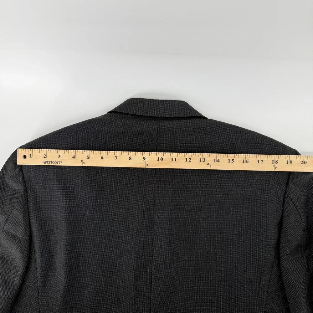 Hickey Freeman Blazer Mens 44S Charcoal Grey Worsted Wool 2 Button Sport Coat